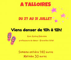 AFFICHE A4 STAGE ETE DANSE ENFANTS TALLOIRES 2026